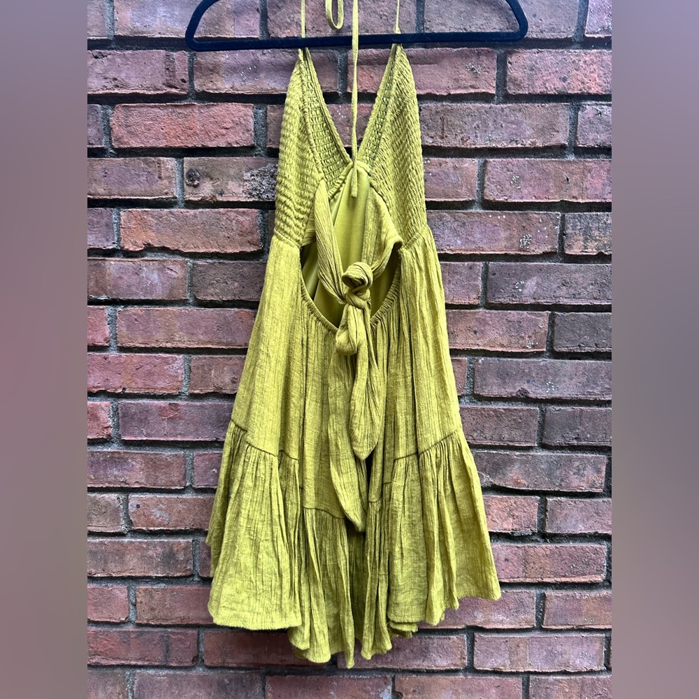 Chartreuse Halter Dress - Picture 5 of 9